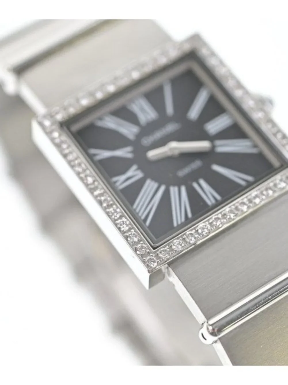 Chanel H Mademoiselle Stainless Steel Diamond Quartz Watch Silver